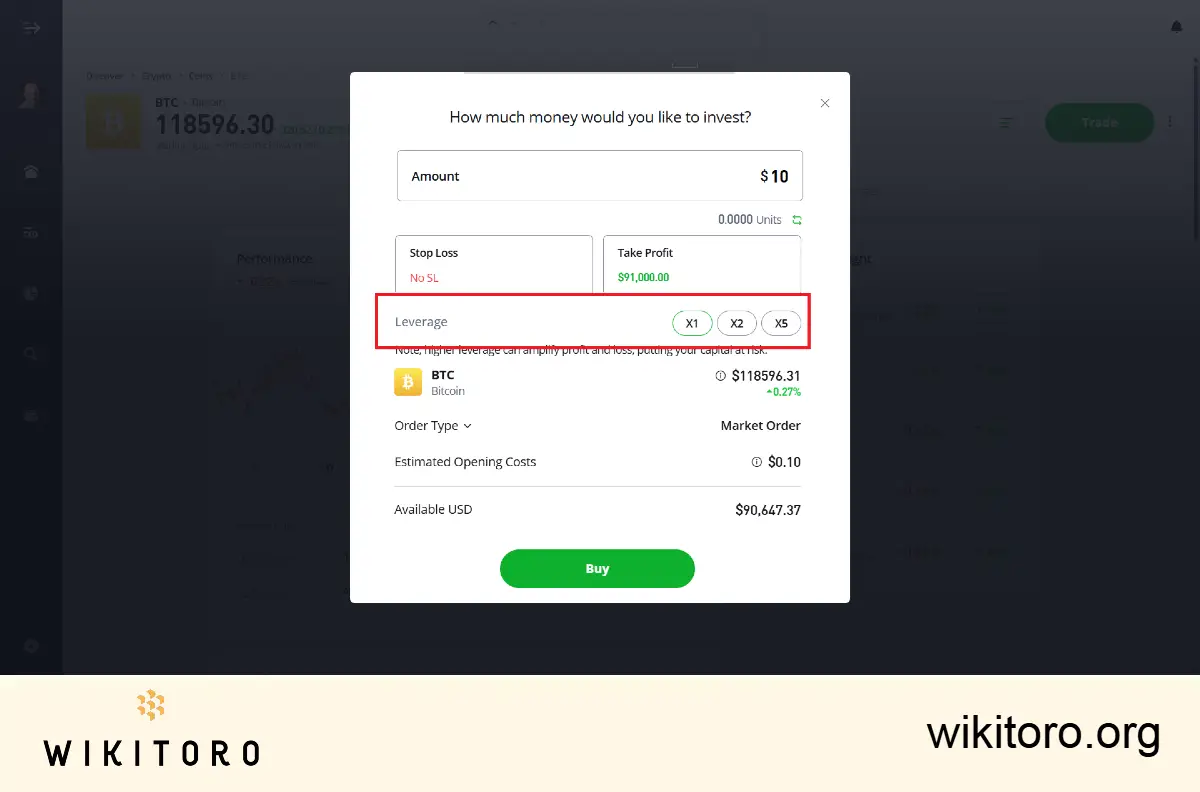 Buying Bitcoin CFD on eToro
