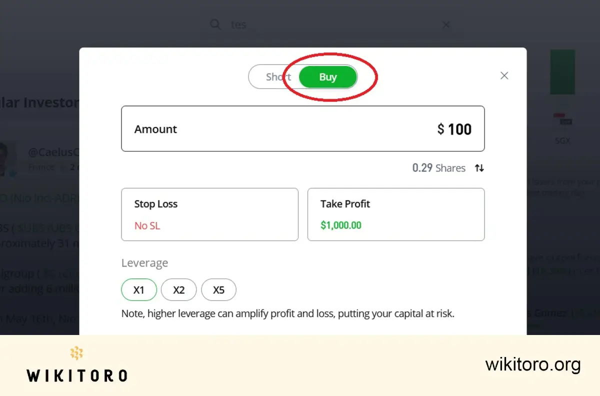 Going long with CFDs on eToro