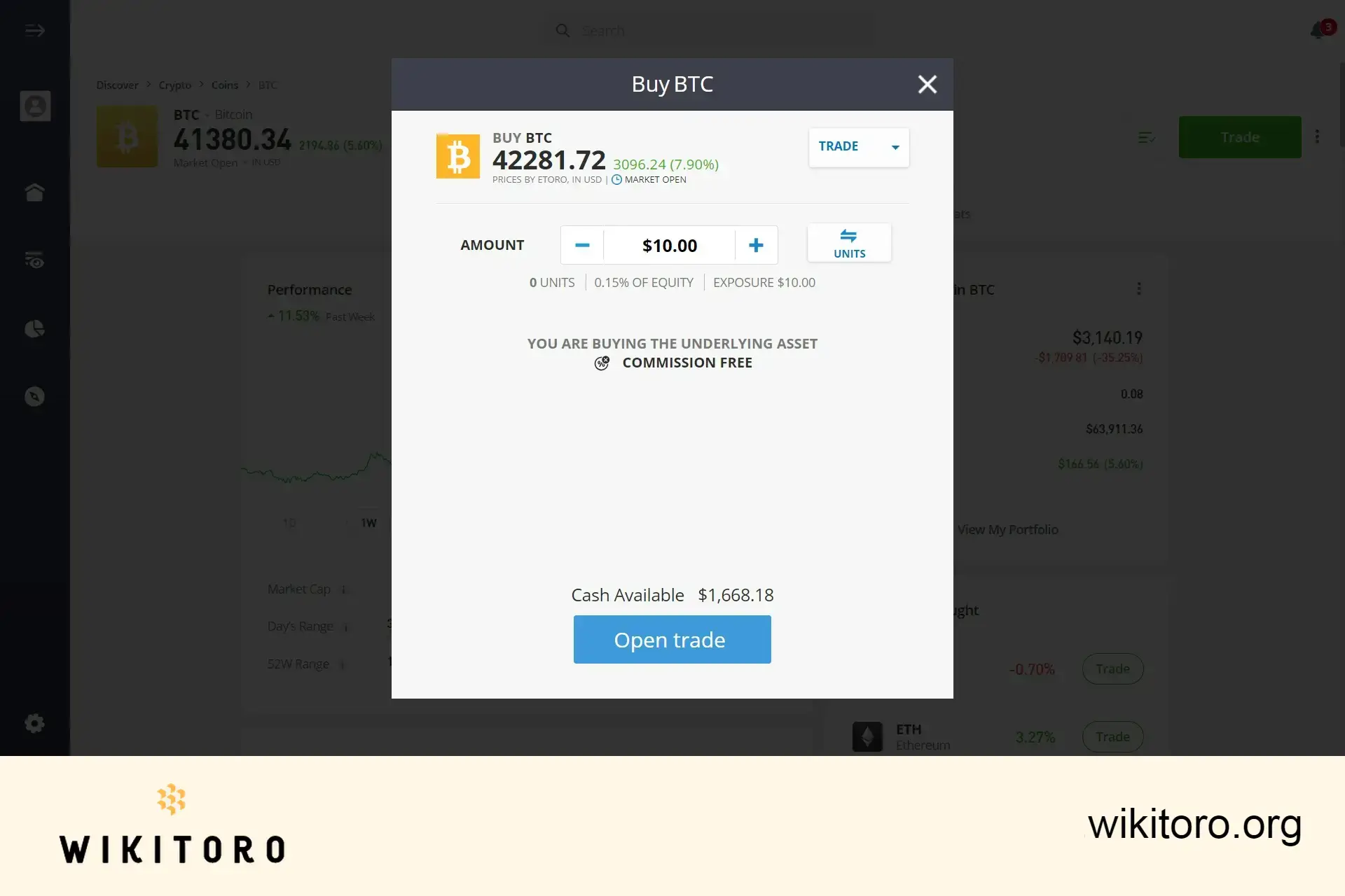 Buying Bitcoin on eToro