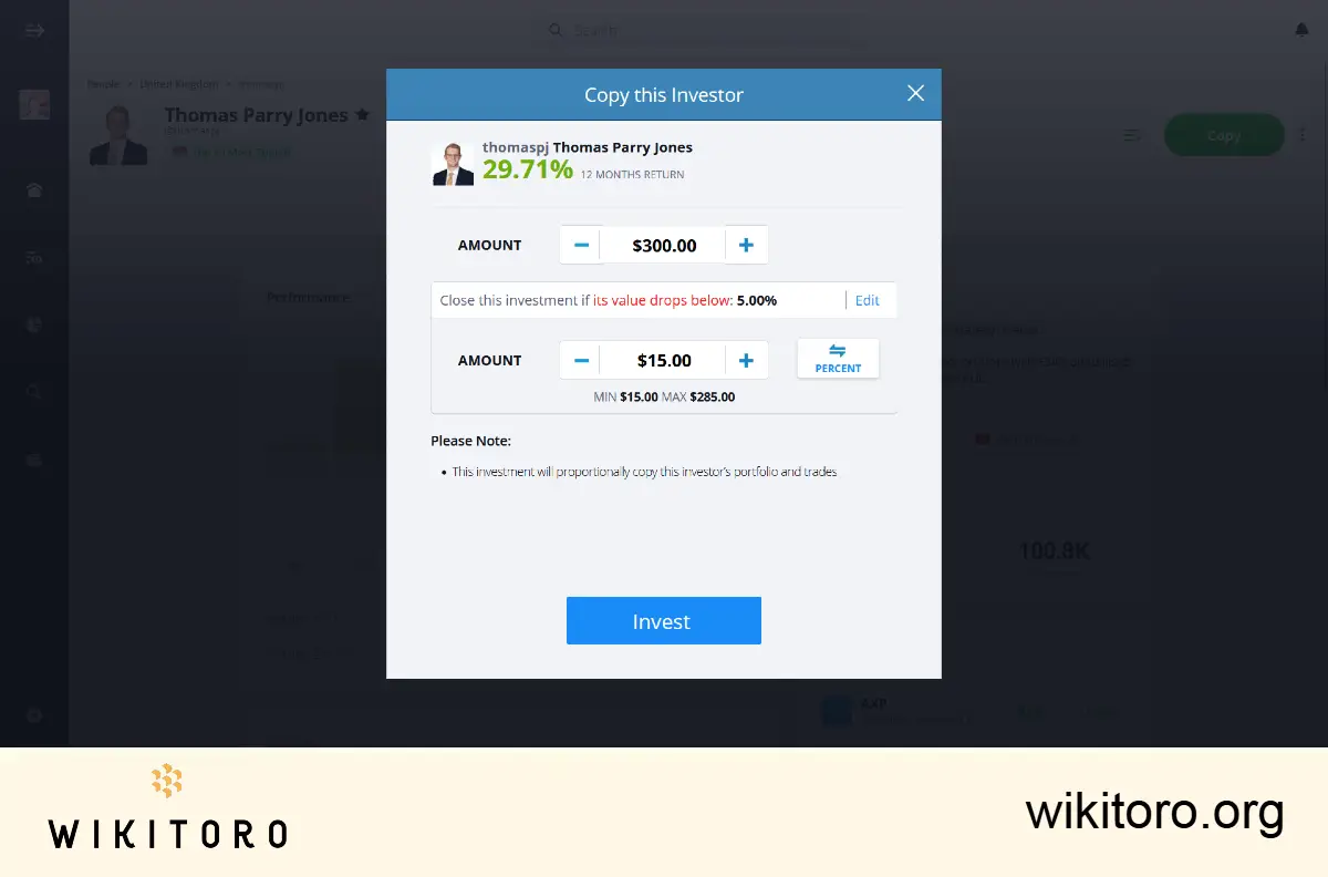Copying an eToro Popular Investor